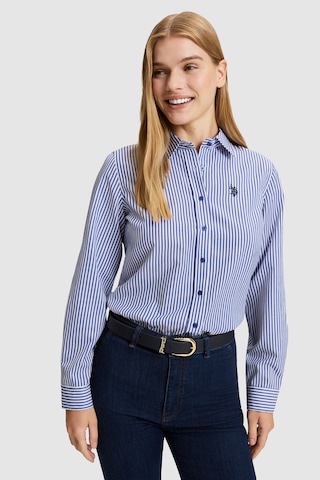 U.S. Polo Assn. Kadın Saks Uzun Kollu Gömlek 50332398-vr045 Sax