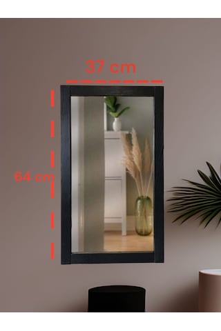 Siyah Ahşap Çerçeve Ayna ,boy Hol Antre Ayna64x37 Siyah