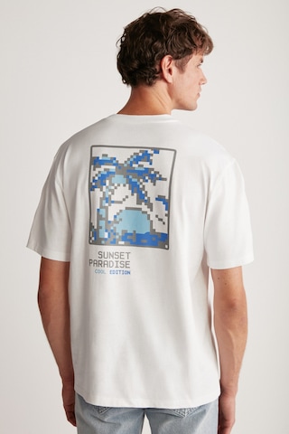 Grimelange Arnaldo Erkek Regular Beyaz T-shirt