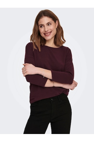 Only 15157920 Genis Yaka Dirsek Kol Kadın Body - Bordo Bordo