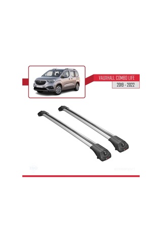 Vauxhall Combo Life 2019-2022 Arası İle Uyumlu Ace-1 Ara Atkı Tavan Barı Gri