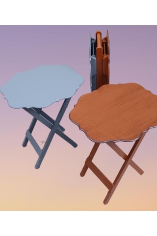 1448bng90089çanta Zigon St Sehpa Yonca Model Ahşap Mdf Ceviz-gri Renk Uyum Kutu Sevk El Yapım