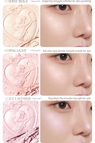 Dasique İnci Taneleriyle Yoğun Işıltı Sunan Özel Tasarımlı Aydınlatıcı Luxe Glow Highlighter 03 Ice Lavender