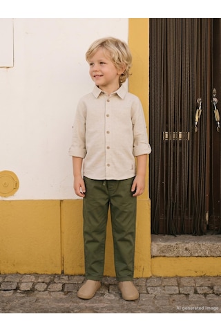 Civil Boys Basic Hasır 2-5 Yaş Gömlek - Bej
