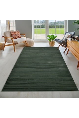 Latte Yumuşak Peluş Dokulu Yeşil Çocuk Odası Oturma Odası Salon Mutfak Halısı Y473a Wm26 Yeşil