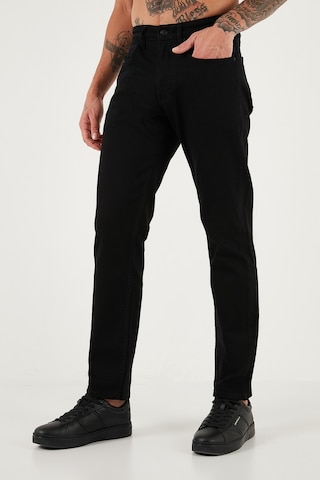 Buratti Streç Pamuklu Comfort Fit Yüksek Bel Boru Paça Jeans Erkek Kot Pantolon 4412C01Texas Siyah