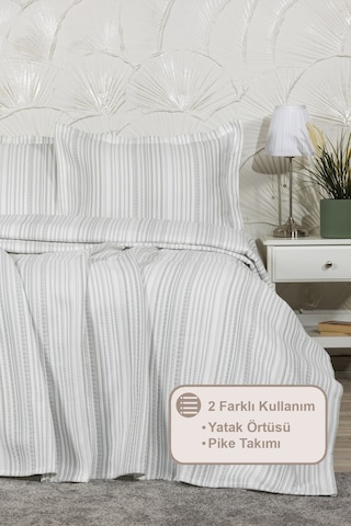 Elart Harmony Yatak Örtüsü Takımı Çift Kişilik 240x250 Cm Yeşil Yeşil