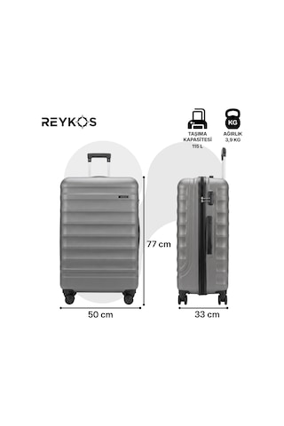Reykos Rey-way Gri Büyük Boy Valiz