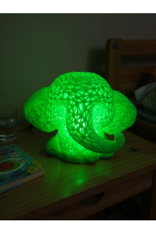 Sevimli Fil Çocuk Odası Gece Lambası 3d Tasarım Led Işıklı Masaüstü Mesh Dekor Hediyelik Yeşil