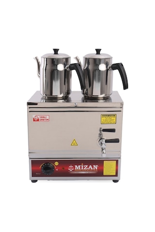 Mizan Çift Demlikli Pleytsiz Çay Kazanı 20Lt-2 Adet Demlik Hediye (468201018)