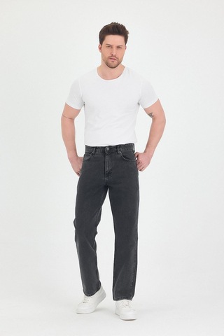 Polo State Erkek Baggy Fit Kot Pantolon Füme Füme