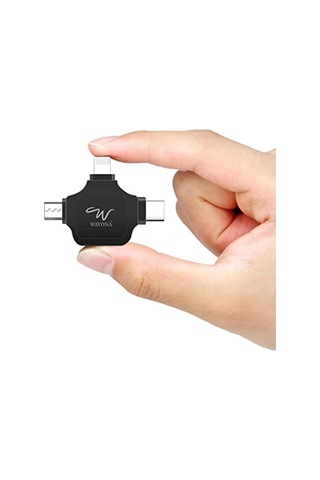 Wayona 4'ü 1 Arada Otg Adaptörü Flash Bellek Konnektörü, Otg Adaptörü, Siyah Standart