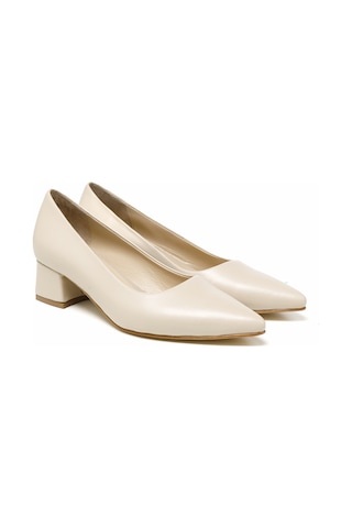 Topuklu/ Stiletto Kadın Rc-4004 Deriden Krem Krem