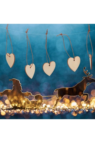 Springsun Ahşap Kalp Süsü 100 Adet - Ev Dekorasyonu Noel Ağaç Özdiyapı Hediyesi - Çevre Dostu Ahşap Handmade Süsler