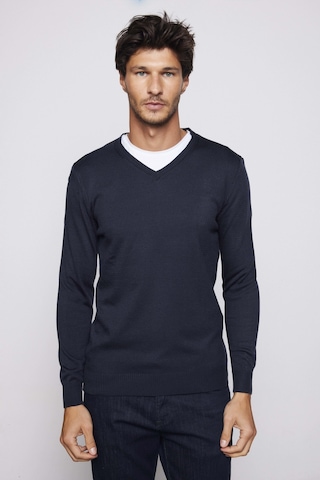 Tudors Slim Fit Dar Kesim V Yaka Tüylenmeyen Yumuşak Doku Lacivert Erkek Kazak-28767-lacivert Lacivert