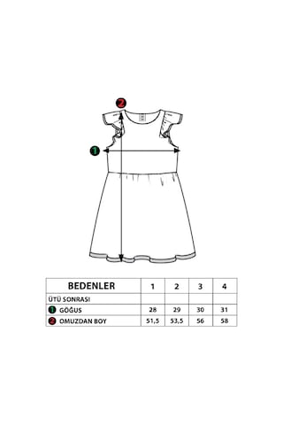 Toontoy Kız Çocuk Komple Ananas Baskılı Çiçek Aksesuarlı Elbise Pudra