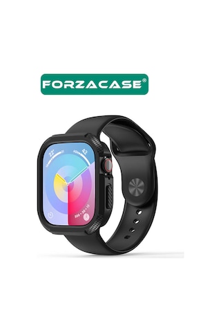 Forzacase Apple Uyumlu  Watch 10 42mm İle Önü Açık Armor Silikon Tpu Kasa Koruyucu Kılıf - Fc794 Siyah