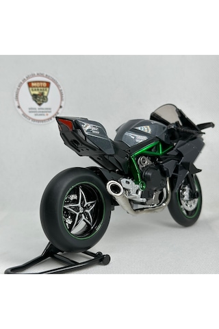 Kawasaki Ninja H2r 1:12 Diecast Motosiklet Modeli - Sesli Işıklı - Siyah Yeşil