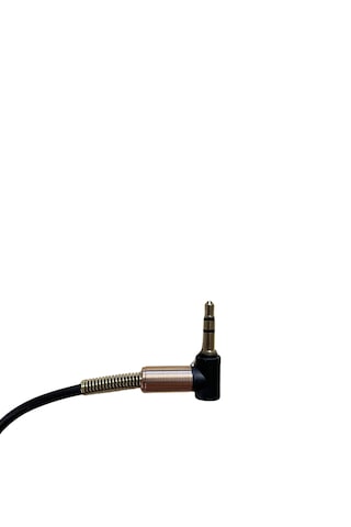 3.5mm Spiral Aux Uzatma Kablosu - L Tipi Erkek - Dişi Ses Kablosu, Altın Kaplama Uçlu, Kırılma Önleyici Metal Yay Korumalı Kulaklık Ve Araç Ses Uzatıcı Siyah