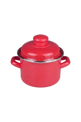 Emaye Mini Bebek Mama Yemek Yumurta Haşlama Derin Tencere 12cm 900 Ml