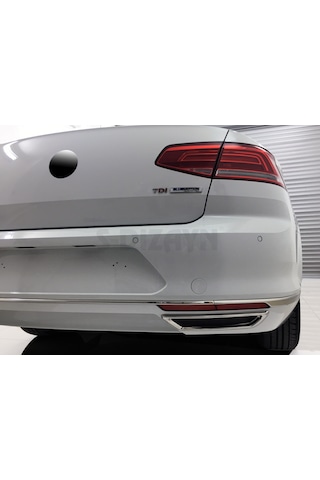 Vw Passat B8 Arka Tampon Alt Çıtası & Egzoz Görünümü Difüzör Krom Takım 2015 2016 2017 2018 2019