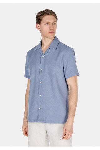 Colin's Colins Regular Fit Shirt Neck Düz Erkek Mavi Kısa Kol Gömlek Cl1072864 Q1.v2 Ble Mavi