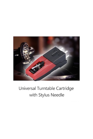 Mufunye Siyah Kırmızı Mmc Krystal Gramofon Kartuşu - 33 1/3, 45, 78 Rpm Uyumlu, Kolay Kurulum, Üstün Ses Kalitesi, 1 Adet