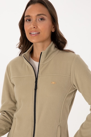 U.S. Polo Assn. Kadın Açık Haki Fermuarlı Dik Yaka Polar Sweatshirt 50316729-VR183