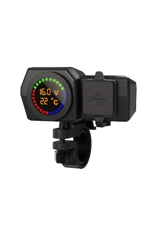 Honeybeeshop 1 Bilgisayar Drag 3 Motosiklet Şarj Cihazı Dijital Ekran Çift Usb Araç Şarj Aleti 5v3a İphone Huawei İçin