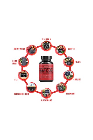 Musclemeds Carnivor Grass-fed Beef Liver 180 Capsules