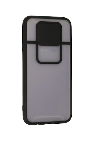 Newface Samsung Galaxy Uyumlu J7 Pro / J730 Kılıf Palm Buzlu Kamera Sürgülü Silikon Semeglbl - 96 - Siyah