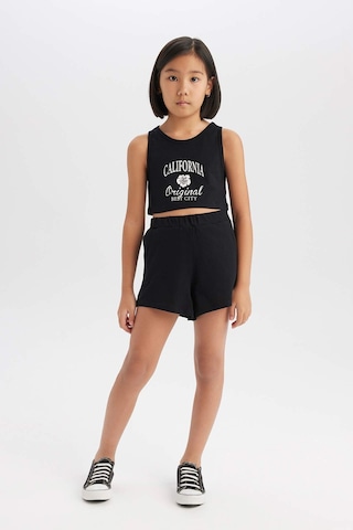 DeFacto Kız Çocuk 2'li Takım Baskılı Atlet Şort E4897A825SMBK81 Siyah
