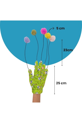 Miyav Sihirli Eldiven Ponponlu Ve Elastik Kedi Oltası