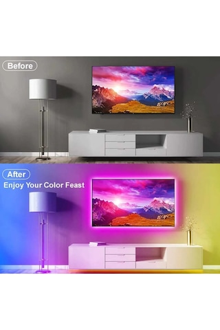 Televizyon Arkası Çalışma Masası Full Rgb Dış Ve İç Mekan 5mt Kum