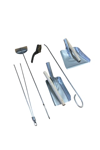 Mobilreyon Şömine Set 6'lı,gelberi,karıştırıcı,maşa,fırça,2 Kürek