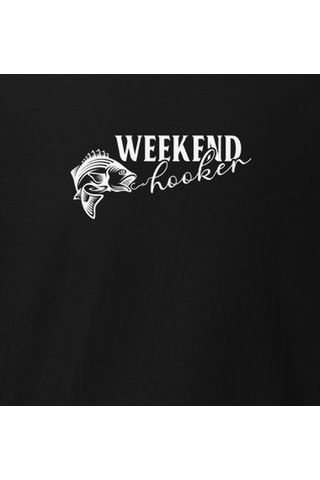 Wildstyle Weekend Forecast Fishing Balıkçılık Hafta Sonu Baskılı Unisex Bisiklet Yaka Pamuklu Tişört
