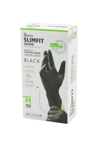 Reflex Slimfit Glove Eldiven Medium Siyah 100'lü 1 Paket