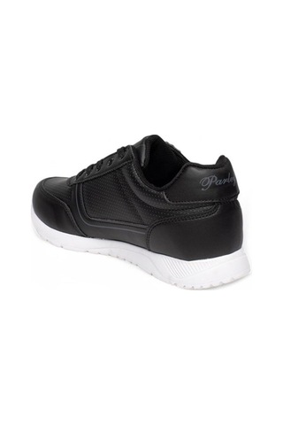 Parley 256-26 Deri Anatomik Bağcıklı Kadın Sneaker Siyah Beyaz Siyah