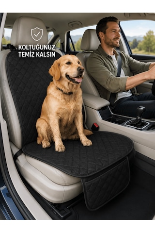 Beylini 2 Adet Oto Ön Koltuk Minderi Koltuk Kılıfı Cepli Lastikli Su Geçirmez Yıkanabilir Kapitone Kumaş Terletmez Universal Çocuk Kedi Köpek Kir Önleyici Kaymaz Set 2'li Set