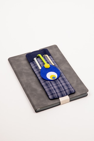 Defter Üstü Kalemlik A5 Lastikli Kalem Tutucu Kumaş Organize Lacivert