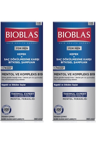 Bioblas For Men Kepek ve Saç Dökülmesine Karşı Şampuan 2 x 360 ML