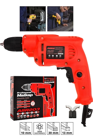 Assur ASR203 580W 10MM Elektrikli Matkap Kırmızı