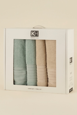 Karaca Home Line Soft %100 Pamuk 4 Parça Hamam Seti Bej-pudra Bej-pudra Bej - Pudra