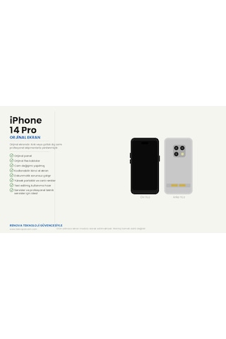 Renova Apple iPhone Uyumlu 14 Pro Cam Değişmiş Ekran