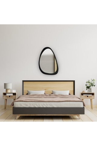 Dekoratif Ayna Siyah Çerçeve 70x50 Buzkan Siyah