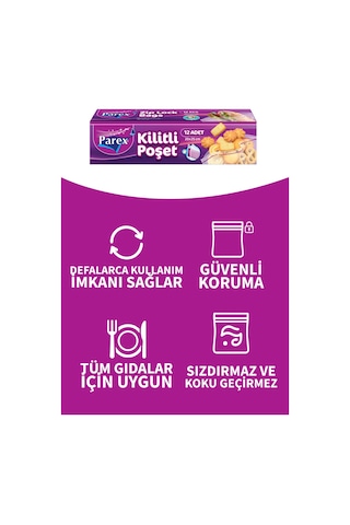 Kilitli Buzdolabı Poşeti Küçük Boy 12'li 20 X 25 Cm Üçlü Set