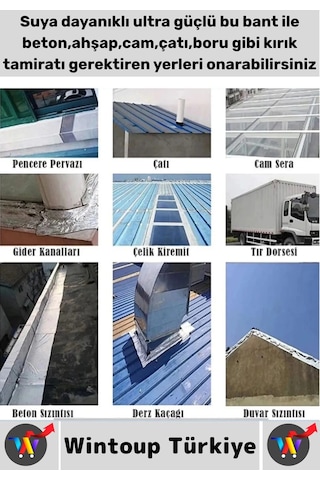 Ultra Güçlü Su Neme Dayanıklı Çok Amaçlı Montaj Onarım İzolasyon Tamir Bantı Beyaz 48 Mmx10 Mt 4 Adt