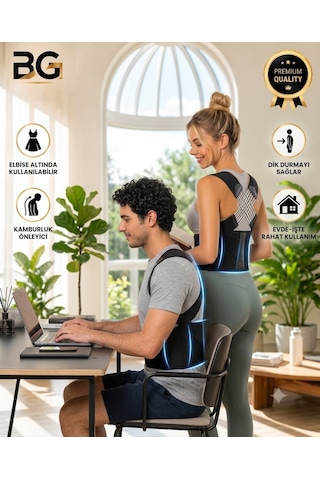 Dik Duruş Korsesi Unisex Kamburluk Önleyici Postür Düzeltici Sırt Ve Omuz Destek Korsesi Dik Duruş Destek Aparatı