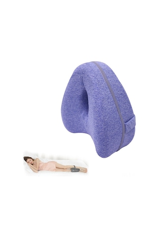 Yaleker Bellek Pamuklu Yan Yatma Bacak Yastığı - Diz Ve Bacak Desteği, Ağrıyı Azaltır, Mavi Diğer