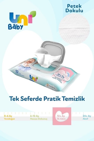 Uni Baby Ilk Adım Islak Havlu Mendil 12Li 624 Yaprak